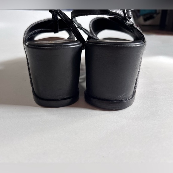 Osklen Black Wedge Platform Sandals - Picture 6 of 10